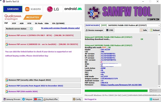 SamFw FRP Tool V5.8: The Ultimate Solution for Samsung FRP Bypass and More